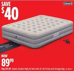 Canadian Tire Coleman Queen Double-High Air Bed with AC Air Pump and Storage Bag offer