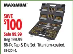 Canadian Tire 86-Pc Tap & Die Set. Titanium-coated offer
