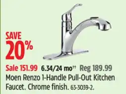 Canadian Tire Moen Renzo 1-Handle Pull-Out Kitchen Faucet offer