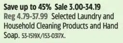 Canadian Tire Selected Laundry and Household Cleaning Products and Hand Soap offer