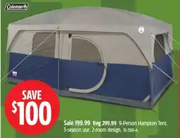 Canadian Tire Coleman 9-Person Hampton Tent offer