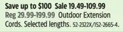 Canadian Tire Outdoor Extension Cords offer