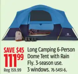 Canadian Tire Outbound Long Camping 6-Person Dome Tent with Rain Fly offer