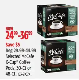 Canadian Tire Selected McCafe K-Cup Coffee Pods offer