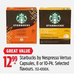 Canadian Tire Starbucks by Nespresso Vertuo Capsules, 8 or 10-Pk offer
