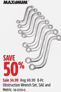 Canadian Tire 8-Pc Obstruction Wrench Set offer