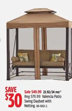 Canadian Tire Valencia Patio Swing Daybed with Netting offer