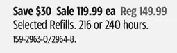 Canadian Tire Selected Refills offer