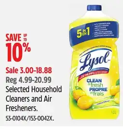 Canadian Tire Selected Household Cleaners and Air Fresheners offer