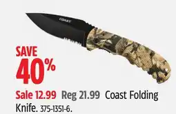 Canadian Tire Coast Folding Knife offer
