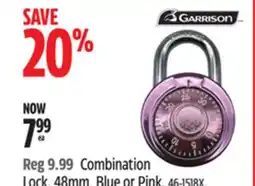 Canadian Tire Garrison Combination Lock, 48mm offer