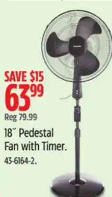 Canadian Tire 18 Pedestal Fan with Timer offer