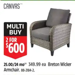 Canadian Tire Canvas Breton Wicker Armchair offer