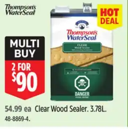Canadian Tire Thompson's WaterSeal Clear Wood Sealer offer