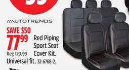 Canadian Tire Red Piping Sport Seat Cover Kit offer