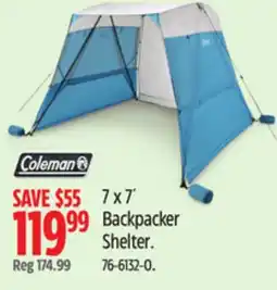 Canadian Tire Coleman 7 x 7' Backpacker Shelter offer