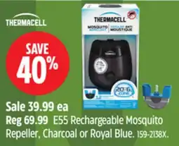 Canadian Tire E55 Rechargeable Mosquito Repeller, Charcoal or Royal Blue offer