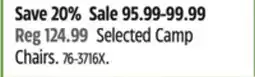 Canadian Tire Selected Camp Chairs offer