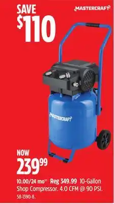 Canadian Tire Mastercraft 10-Gallon Shop Compressor offer