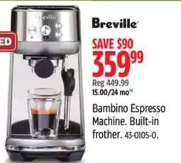Canadian Tire Bambino Espresso Machine offer