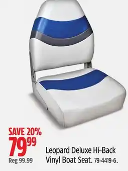 Canadian Tire Leopard Deluxe Hi-Back Vinyl Boat Seat offer