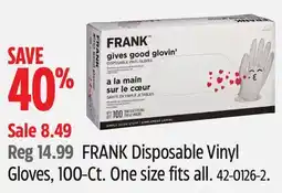 Canadian Tire FRANK Disposable Vinyl Gloves offer