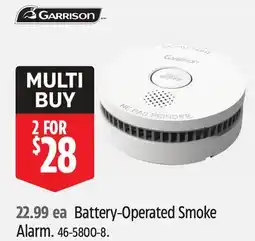 Canadian Tire Battery-Operated Smoke Alarm offer
