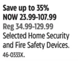 Canadian Tire Selected Home Security and Fire Safety Devices offer