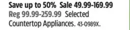 Canadian Tire Selected Countertop Appliances offer