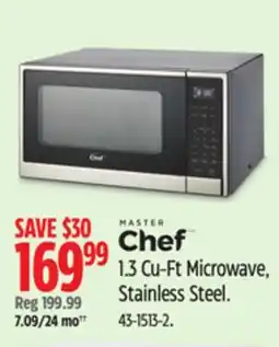 Canadian Tire MASTER Chef 1.3 Cu-Ft Microwave, Stainless Steel offer