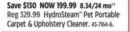 Canadian Tire HydroSteam Pet Portable Carpet & Upholstery Cleaner offer