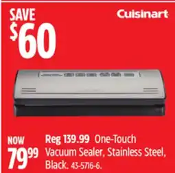 Canadian Tire Cuisinart One-Touch Vacuum Sealer, Stainless Steel, Black offer