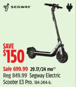 Canadian Tire Segway Electric Scooter E3 Pro offer