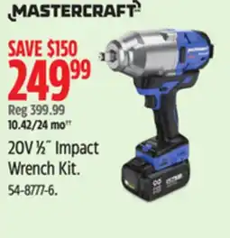 Canadian Tire MASTERCRAFT 20V Β½ Impact Wrench Kit offer