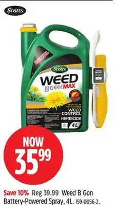 Canadian Tire Scotts Weed B Gon Battery-Powered Spray offer