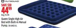 Canadian Tire OUTBOUND Queen Single-High Air Bed with Built-in Manual Pump offer