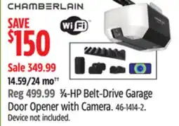 Canadian Tire CHAMBERLAIN ¾-HP Belt-Drive Garage Door Opener with Camera offer