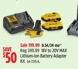 Canadian Tire Dewalt 18V to 20V MAX Lithium-Ion Battery Adapter Kit offer