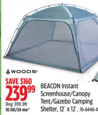 Canadian Tire Woods BEACON Instant Screenhouse/Canopy Tent/Gazebo Camping Shelter offer