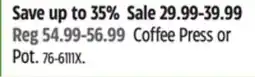 Canadian Tire Coffee Press or Pot offer