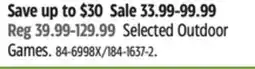 Canadian Tire Selected Outdoor Games offer