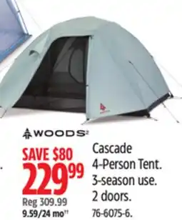 Canadian Tire Cascade 4-Person Tent offer