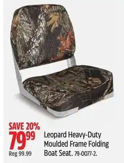 Canadian Tire Leopard Heavy-Duty Moulded Frame Folding Boat Seat offer
