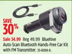 Canadian Tire Bluehive Auto-Scan Bluetooth Hands-Free Car Kit with FM Transmitter offer