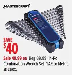 Canadian Tire Mastercraft 14-Pc Combination Wrench Set offer