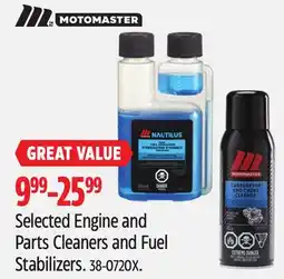Canadian Tire Selected Motomaster Engine and Parts Cleaners and Fuel Stabilizers offer