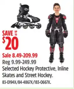 Canadian Tire Selected Hockey Protective, Inline Skates and Street Hockey offer