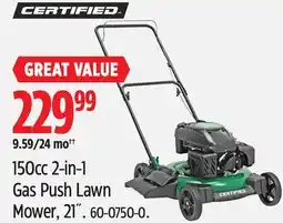 Canadian Tire Certified 150cc 2-in-1 Gas Push Lawn Mower, 21 offer