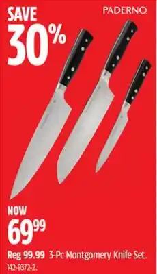 Canadian Tire Paderno 3-Pc Montgomery Knife Set offer