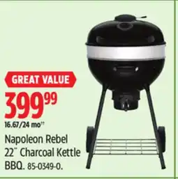 Canadian Tire Napoleon Rebel 22 Charcoal Kettle BBQ offer